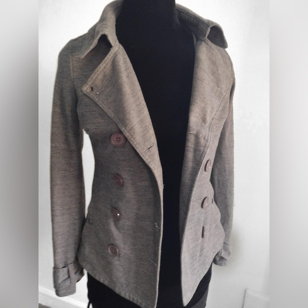 Wet Seal Gray Double-Breasted Pea Coat – Size XS - Picture 8 of 9